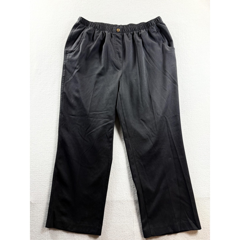 Allison Daley Pants Womens 16W Black Straight Leg Pull On Elastic Waist 34x26